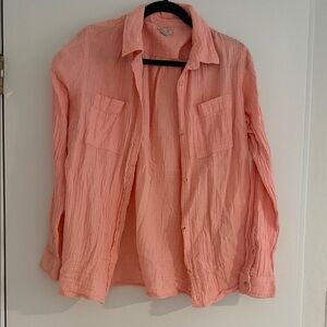 L.L Bean women’s coral linen button up